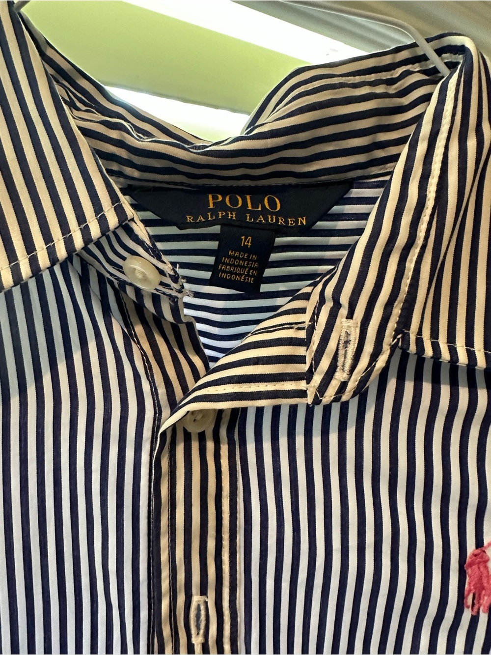 Polo by Ralph Lauren Navy & White Striped Button-Down Shirt